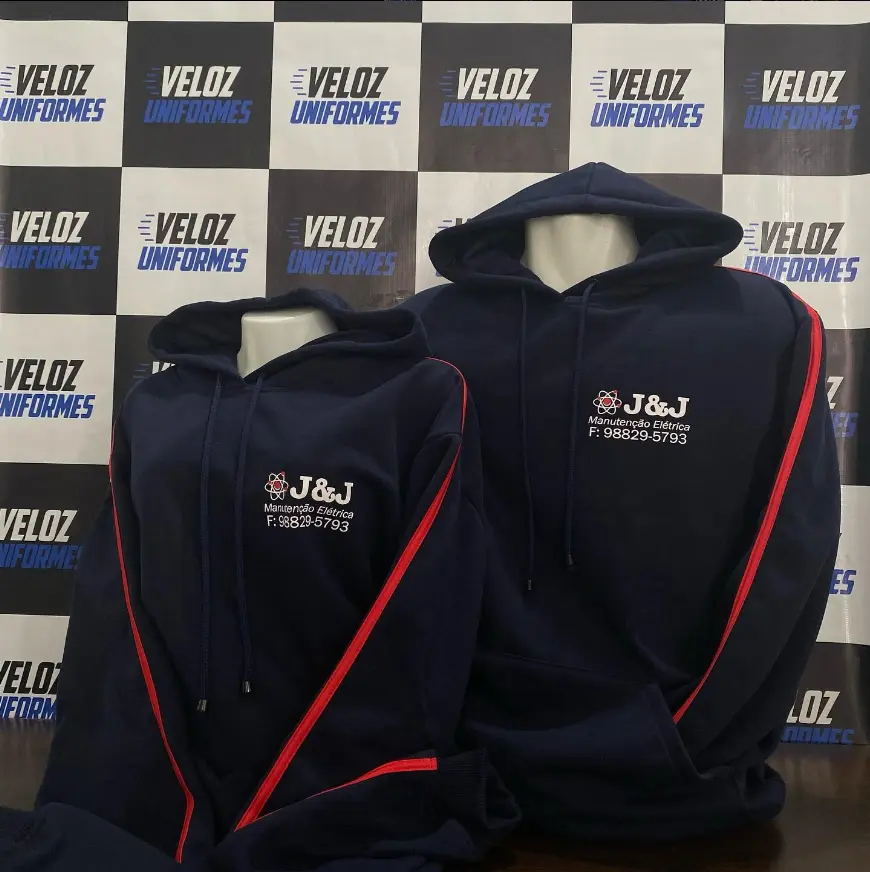 Moletons personalizados com logo para uniformes de inverno — Veloz Uniformes