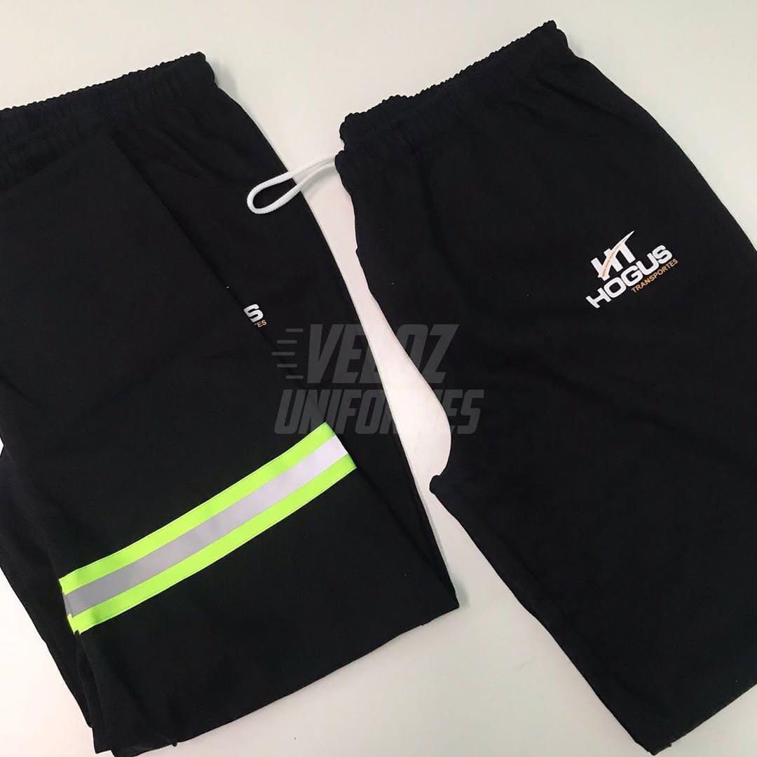 Calça brim preta refletiva Hogus uniforme obra