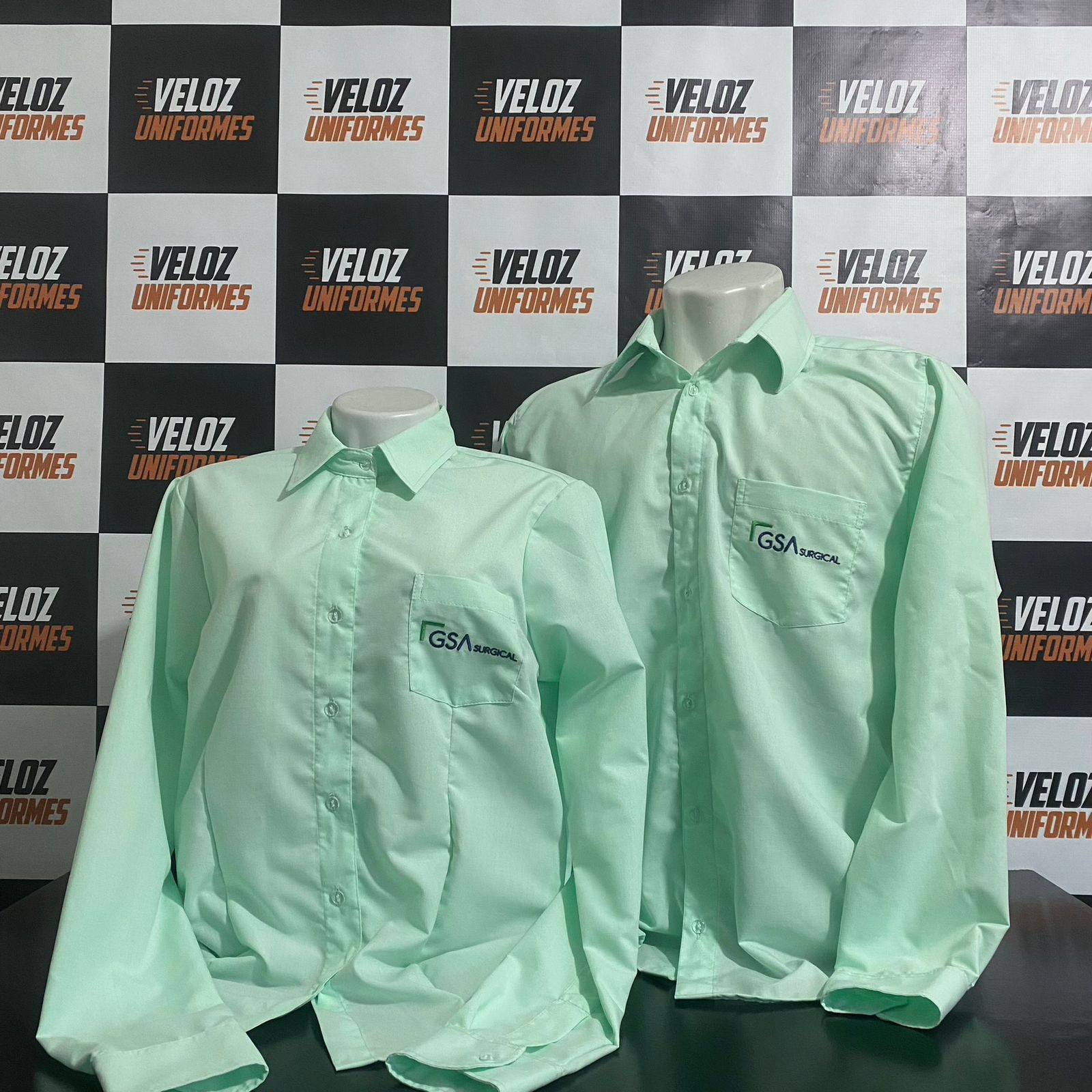 Camisa social verde personalizada GSA